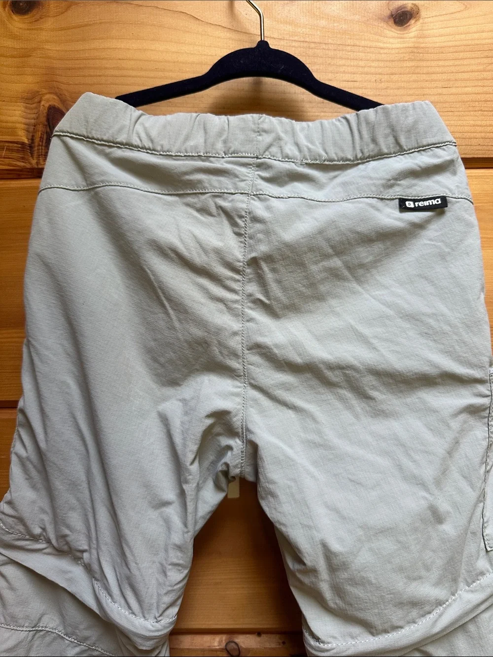 Reima Muunto tie waist sage green zip off pant tan short hiking kids 5